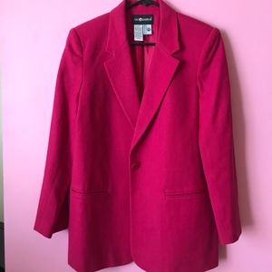 Hot Pink Fuchsia Colored Women's Wool Blazer